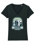 Yellowstone National Park Tricou mânecă scurtă guler V Damă Evoker