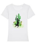 Cactus cat Tricou mânecă scurtă guler larg fitted Damă Expresser