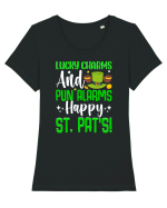 Lucky charms and pun alarms. Happy St. Pat's! Tricou mânecă scurtă guler larg fitted Damă Expresser
