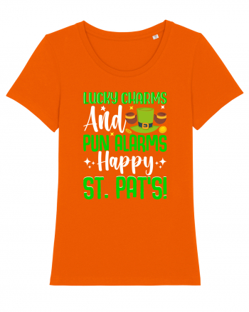 Lucky charms and pun alarms. Happy St. Pat's! Bright Orange