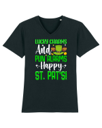 Lucky charms and pun alarms. Happy St. Pat's! Tricou mânecă scurtă guler V Bărbat Presenter