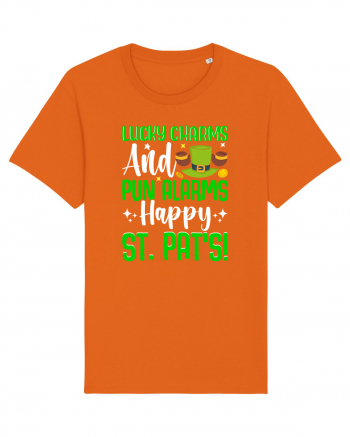 Lucky charms and pun alarms. Happy St. Pat's! Bright Orange