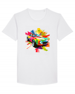 Masina Sport Pop Art Tricou mânecă scurtă guler larg Bărbat Skater