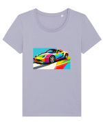 Masina Sport Pop Art Tricou mânecă scurtă guler larg fitted Damă Expresser