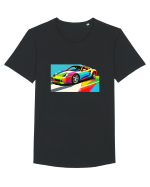 Masina Sport Pop Art Tricou mânecă scurtă guler larg Bărbat Skater