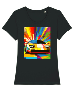 Masina Sport Pop Art Tricou mânecă scurtă guler larg fitted Damă Expresser