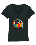 Masina Sport Pop Art Tricou mânecă scurtă guler V Damă Evoker
