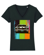 Masina Sport Pop Art Tricou mânecă scurtă guler V Damă Evoker