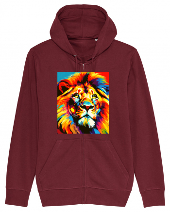 Lion Pop Art Burgundy