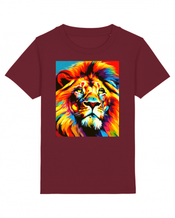 Lion Pop Art Burgundy