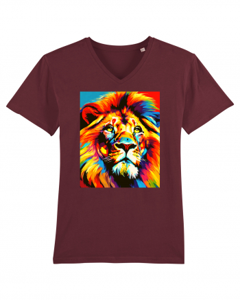 Lion Pop Art Burgundy