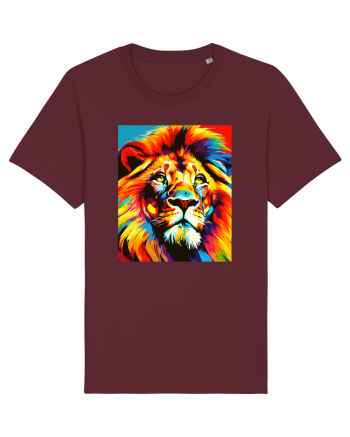 Lion Pop Art Burgundy