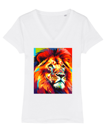 Lion Pop Art White