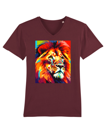 Lion Pop Art Burgundy