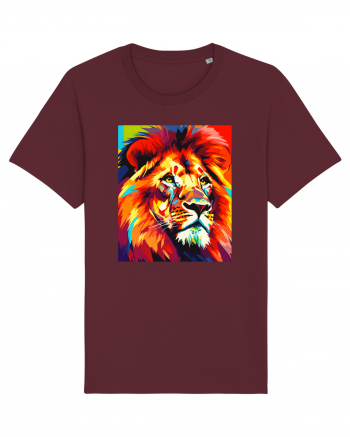 Lion Pop Art Burgundy