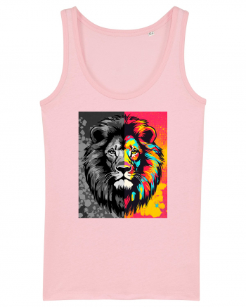 Lion Pop Art Cotton Pink