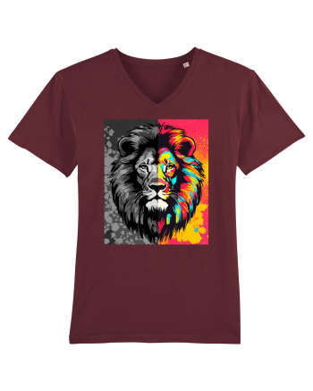 Lion Pop Art Burgundy