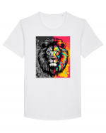 Lion Pop Art Tricou mânecă scurtă guler larg Bărbat Skater