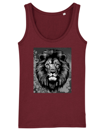 Lion Pop Art Burgundy
