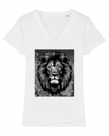 Lion Pop Art White