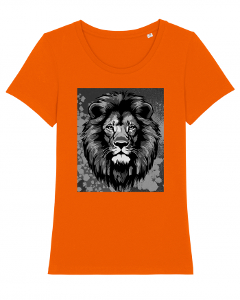 Lion Pop Art Bright Orange