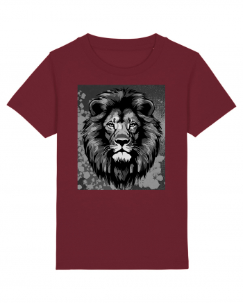 Lion Pop Art Burgundy