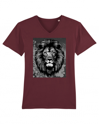 Lion Pop Art Burgundy