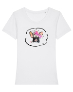 Fancy Mia Tricou mânecă scurtă guler larg fitted Damă Expresser