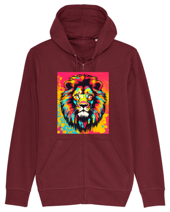 Lion Pop Art Burgundy