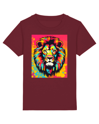 Lion Pop Art Burgundy
