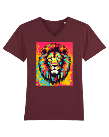 Lion Pop Art Burgundy
