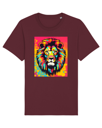Lion Pop Art Burgundy