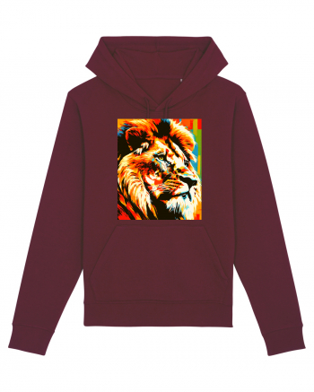 Lion Pop Art Burgundy