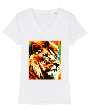 Lion Pop Art White