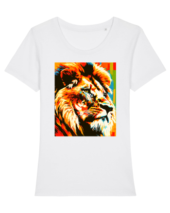 Lion Pop Art White