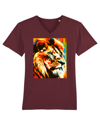 Lion Pop Art Burgundy