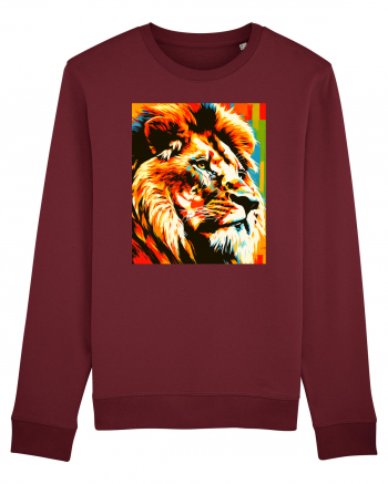 Lion Pop Art Burgundy