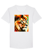 Lion Pop Art Tricou mânecă scurtă guler larg Bărbat Skater