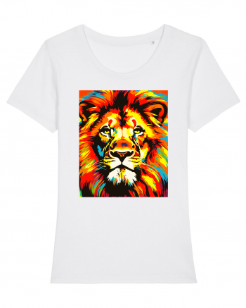 Lion Pop Art White