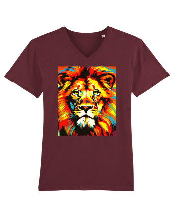 Lion Pop Art Burgundy