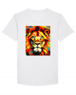 Lion Pop Art Tricou mânecă scurtă guler larg Bărbat Skater