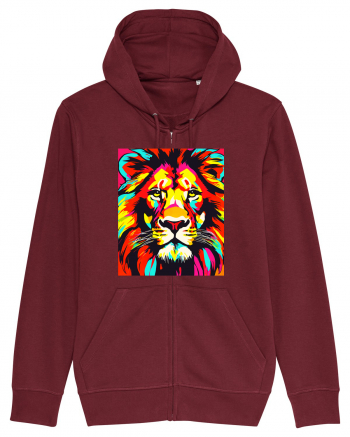 Lion Pop Art Burgundy