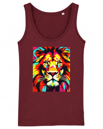 Lion Pop Art Burgundy