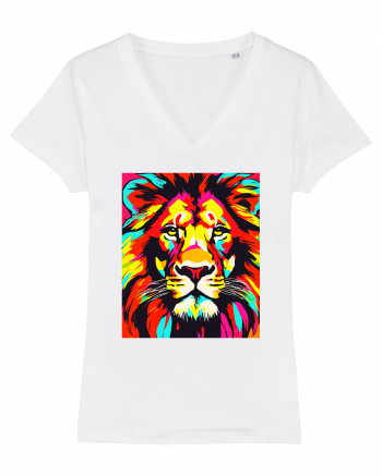 Lion Pop Art White