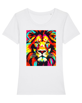 Lion Pop Art White