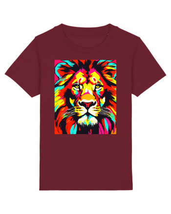 Lion Pop Art Burgundy