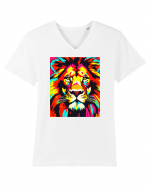 Lion Pop Art Tricou mânecă scurtă guler V Bărbat Presenter