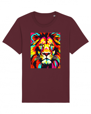 Lion Pop Art Burgundy