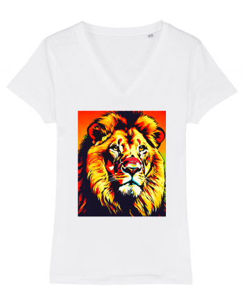 Lion Pop Art White