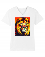 Lion Pop Art Tricou mânecă scurtă guler V Bărbat Presenter